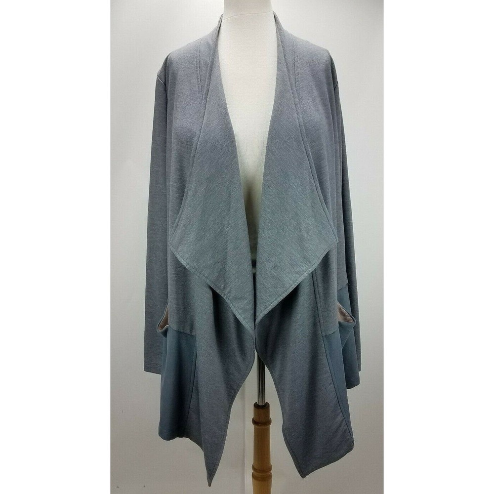 LOGO Lounge women grey pockets long sleeve open cardigan oversize XXS